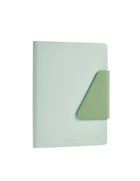 DLENS209-GR,Caiet birou a5 96 file dictando coperta piele si clapeta nusign verde Deli