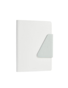 DLENS209-WH,Caiet birou a5 96 file dictando coperta piele si clapeta nusign alb Deli