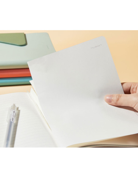 DLENS209-WH,Caiet birou a5 96 file dictando coperta piele si clapeta nusign alb Deli