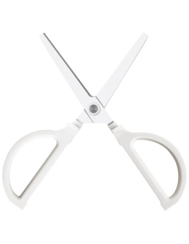 DLENS051-WH,Foarfeca birou cu suport 18cm alba nusign Deli