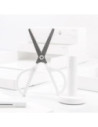 DLENS051-WH,Foarfeca birou cu suport 18cm alba nusign Deli