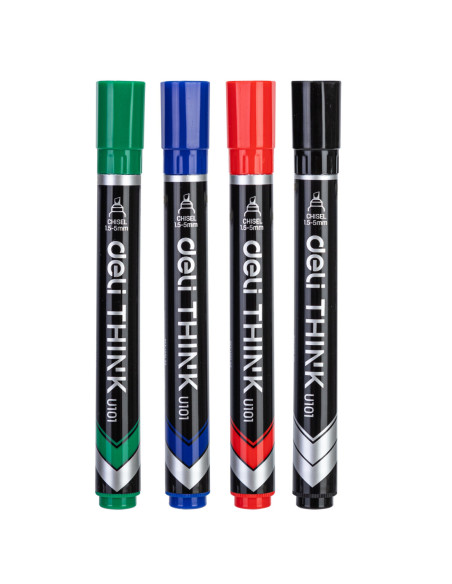 DLEU10101,Marker permanent 4/set varf tesit Deli