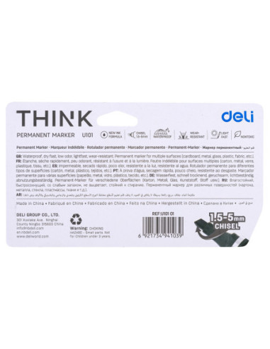 DLEU10101,Marker permanent 4/set varf tesit Deli