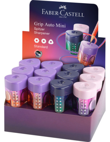 FC183471-24,Ascutitoare plastic simpla grip trend flow Faber-castell - Set 24