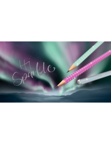 FC118291-12,Creion grafit b sparkle electric fuchsia 2026 Faber-castell - Set 12