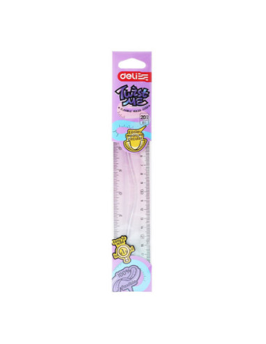 DLEH20A-48,Rigla flexibila 20 cm twist me color Deli - Set 48