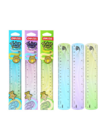 DLEH20A-48,Rigla flexibila 20 cm twist me color Deli - Set 48