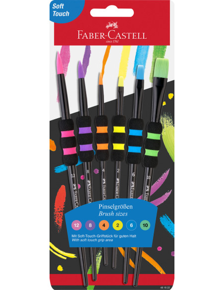 FC481622,Set 6 pensule soft touch black Faber-castell
