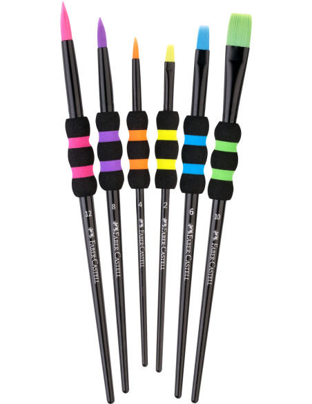 FC481622,Set 6 pensule soft touch black Faber-castell