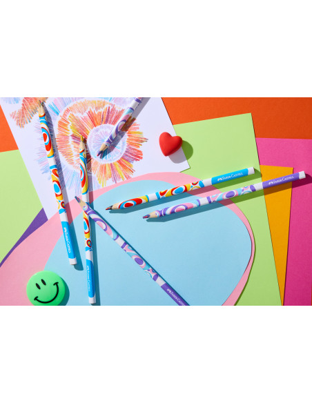 FC116567-12,Creion colorat multicolor rosu-galben-albastru Faber-castell - Set 12