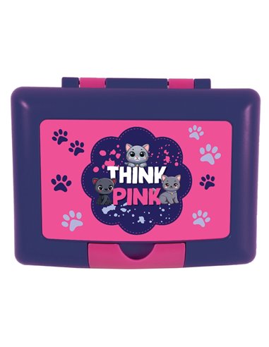 Cutie sandwich compartimentata S-COOL SC3407, 900 ml, Motiv think pink