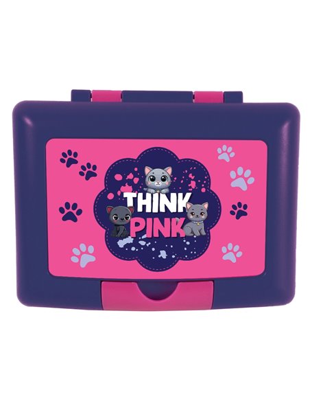 Cutie sandwich compartimentata S-COOL SC3407, 900 ml, Motiv think pink