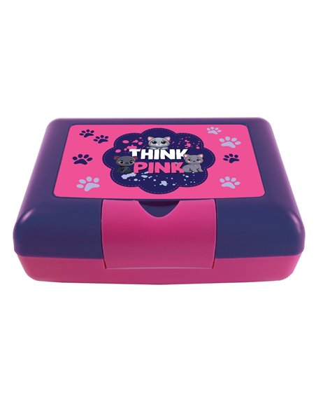 Cutie sandwich compartimentata S-COOL SC3407, 900 ml, Motiv think pink