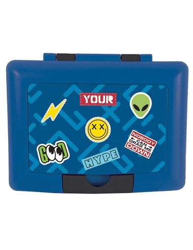 Cutie sandwich compartimentata S-COOL SC3409, 900 ml, Motiv sticker