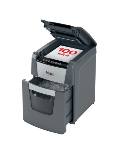 RX2020100MEU+,Distrugator automat optimum 100m p5 micro cut 100 coli Rexel