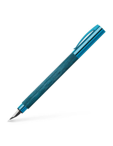 FC148031,Stilou ambition blue wood f Faber-castell