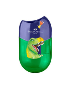 FC183551-18,Ascutitoare plastic dubla cu container unicorni si dinozauri Faber-castell - Set 18