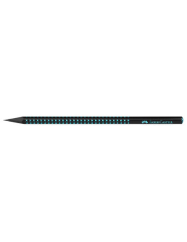 FC118268-12,Creion grafit b grip sparkle lemn negru midnight ocean Faber-castell - Set 12