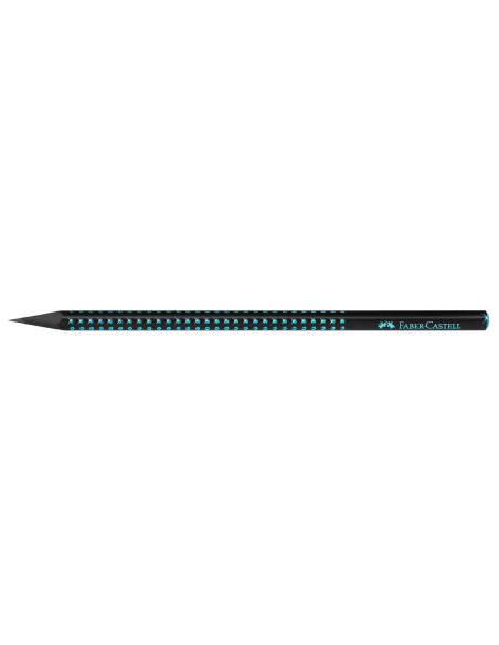 FC118268-12,Creion grafit b grip sparkle lemn negru midnight ocean Faber-castell - Set 12