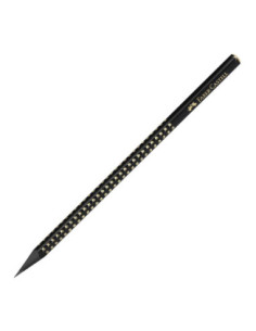 FC118278-12,Creion grafit b grip sparkle lemn negru midnight gold Faber-castell - Set 12