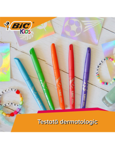 BC516874,Marker tattoo kids set 5 markere + 10 sabloane Bic