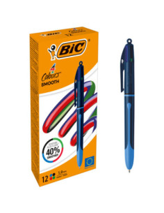 BC524095-12,Pix cu mecanism 4 culori smooth drop Bic - Set 12 2