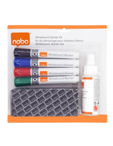NB1903798,Kit whiteboard (4 markere + burete + rezerva + spray 50ml) Nobo