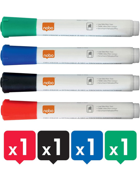 NB1903798,Kit whiteboard (4 markere + burete + rezerva + spray 50ml) Nobo