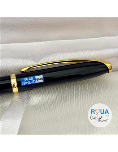 Stilou Hero 6075 cu penita ascunsa, cutie carton, Negru