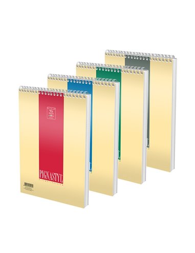 Bloc notes cu spira A4 Pigna Style, 60 file, matematica, Culori asortate