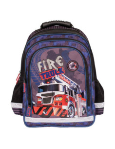 SC1521,Ghiozdan ergonomic S-COOL, 38 x 29 x 13.5 cm, motiv FIRE TRUCK