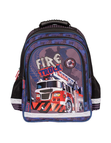 SC1521,Ghiozdan ergonomic S-COOL, 38 x 29 x 13.5 cm, motiv FIRE TRUCK