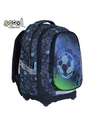 SC3341,Ghiozdan anatomic S-COOL, 39 x 33 x 18 cm, motiv FOOTBALL