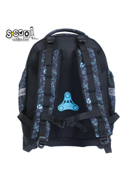 SC3341,Ghiozdan anatomic S-COOL, 39 x 33 x 18 cm, motiv FOOTBALL