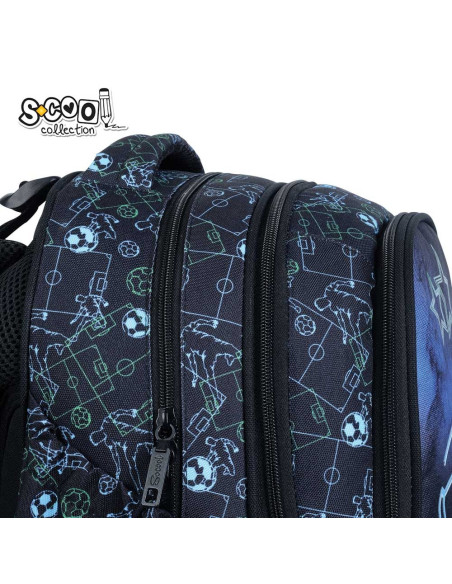 SC3341,Ghiozdan anatomic S-COOL, 39 x 33 x 18 cm, motiv FOOTBALL