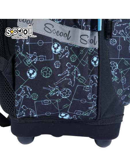 SC3341,Ghiozdan anatomic S-COOL, 39 x 33 x 18 cm, motiv FOOTBALL