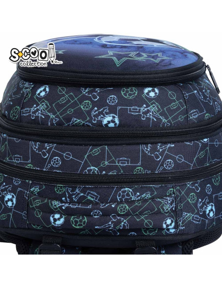 SC3341,Ghiozdan anatomic S-COOL, 39 x 33 x 18 cm, motiv FOOTBALL
