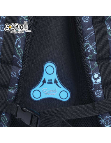 SC3341,Ghiozdan anatomic S-COOL, 39 x 33 x 18 cm, motiv FOOTBALL