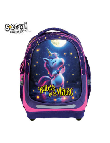 SC3336,Ghiozdan anatomic S-COOL, 39 x 33 x 18 cm, BELIEVE IN MAGIC