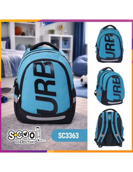SC3363,Ghiozdan anatomic light S-COOL, URBAN, 41 x 28 x 17 cm, BLUE