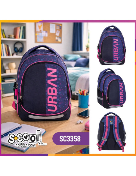 SC3358,Ghiozdan anatomic light S-COOL, URBAN, 41 x 28 x 17 cm, STARS