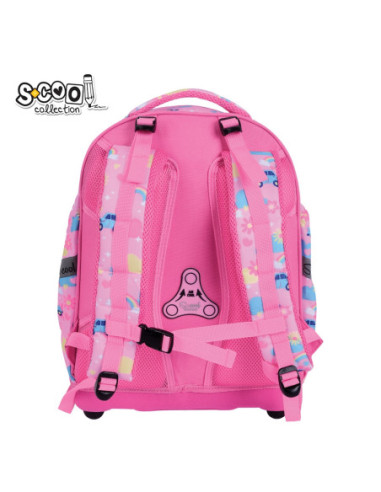 SC3338,Ghiozdan anatomic S-COOL, 39 x 33 x 18 cm, HAPPY RAINBOW