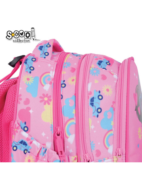 SC3338,Ghiozdan anatomic S-COOL, 39 x 33 x 18 cm, HAPPY RAINBOW