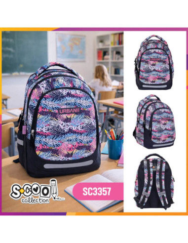 SC3357,Ghiozdan anatomic light S-COOL, URBAN, 41 x 28 x 17 cm, PATTERN