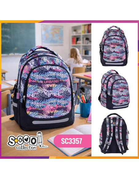 SC3357,Ghiozdan anatomic light S-COOL, URBAN, 41 x 28 x 17 cm, PATTERN