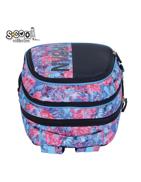 SC3359,Ghiozdan anatomic light S-COOL, URBAN, 41 x 28 x 17 cm, FLOWERS