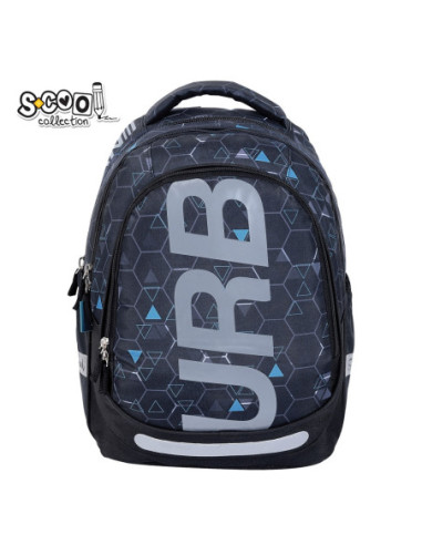 SC3374,Ghiozdan anatomic light S-COLL, URBAN, 41 X 28 X 17 cm, motiv HONNEY COMB