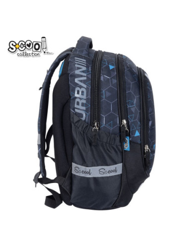 SC3374,Ghiozdan anatomic light S-COLL, URBAN, 41 X 28 X 17 cm, motiv HONNEY COMB