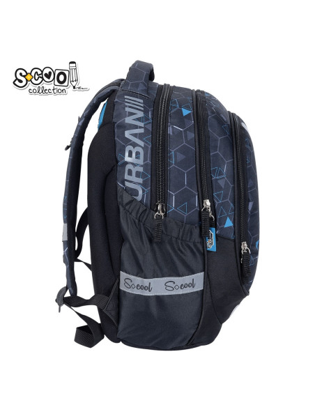 SC3374,Ghiozdan anatomic light S-COLL, URBAN, 41 X 28 X 17 cm, motiv HONNEY COMB