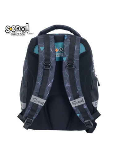 SC3374,Ghiozdan anatomic light S-COLL, URBAN, 41 X 28 X 17 cm, motiv HONNEY COMB
